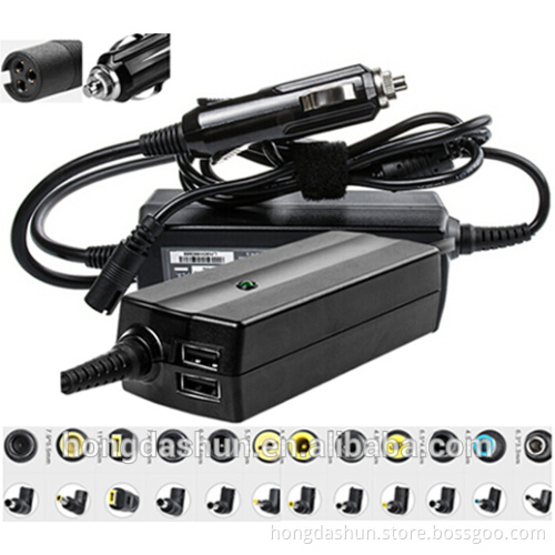 universal dc laptop adapter car notebook adapter power with dual usb port